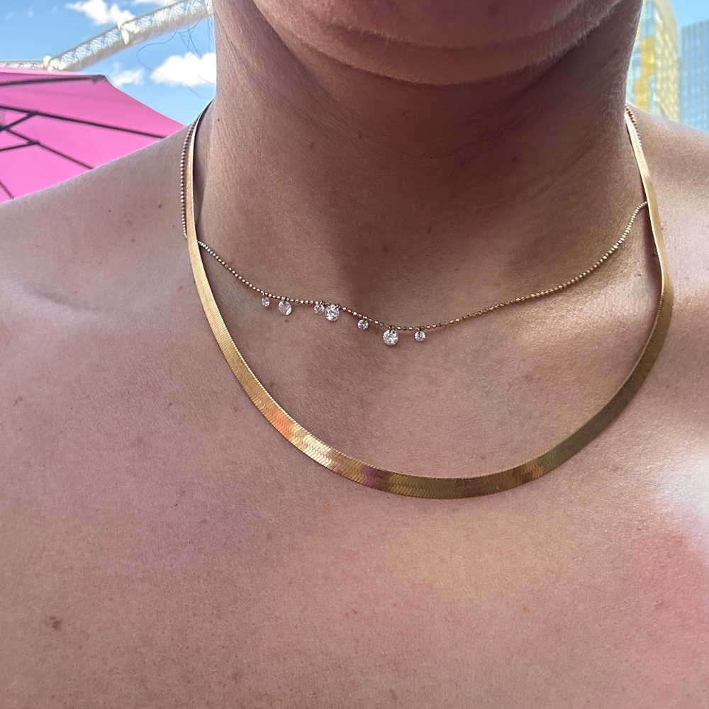 14K GOLD IMPERIAL HERRINGBONE CHAIN WITH LOBSTER LOCK 16” 3.8mm. RCI logo